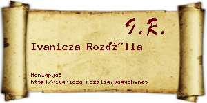 Ivanicza Rozália névjegykártya