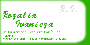 rozalia ivanicza business card